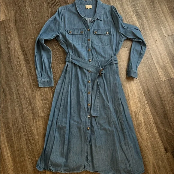 Sezane Tea Dress Denim - Picture 2 of 8